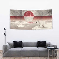 Greenland Flag Vintage Tapestry Greenlander Flag With Polar Bear