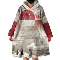 Greenland Flag Vintage Wearable Blanket Hoodie Greenlander Flag With Polar Bear