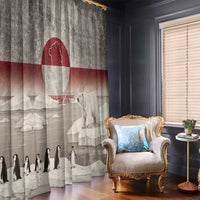 Greenland Flag Vintage Window Curtain Greenlander Flag With Polar Bear