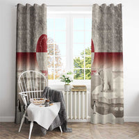Greenland Flag Vintage Window Curtain Greenlander Flag With Polar Bear