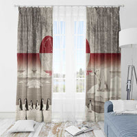 Greenland Flag Vintage Window Curtain Greenlander Flag With Polar Bear