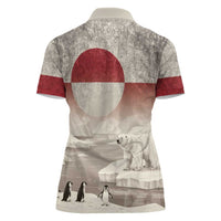 Greenland Flag Vintage Women Polo Shirt Greenlander Flag With Polar Bear