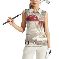 Greenland Flag Vintage Women Sleeveless Polo Shirt Greenlander Flag With Polar Bear