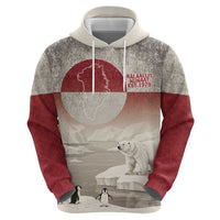 Greenland Flag Vintage Zip Hoodie Greenlander Flag With Polar Bear