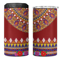Greenland Costume 4 in 1 Can Cooler Tumbler Tradional Kalaallisuut Pattern