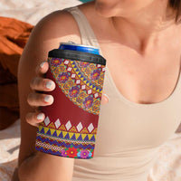 Greenland Costume 4 in 1 Can Cooler Tumbler Tradional Kalaallisuut Pattern
