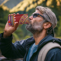 Greenland Costume 4 in 1 Can Cooler Tumbler Tradional Kalaallisuut Pattern