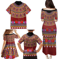 Greenland Costume Family Matching Puletasi and Hawaiian Shirt Tradional Kalaallisuut Pattern