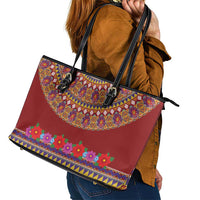 Greenland Costume Leather Tote Bag Tradional Kalaallisuut Pattern