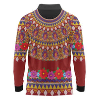 Greenland Costume Long Sleeve Polo Shirt Tradional Kalaallisuut Pattern