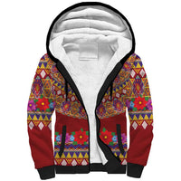Greenland Costume Sherpa Hoodie Tradional Kalaallisuut Pattern