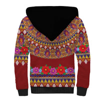 Greenland Costume Sherpa Hoodie Tradional Kalaallisuut Pattern