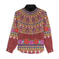 Greenland Costume Women Casual Shirt Tradional Kalaallisuut Pattern