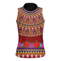 Greenland Costume Women Sleeveless Polo Shirt Tradional Kalaallisuut Pattern