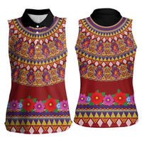 Greenland Costume Women Sleeveless Polo Shirt Tradional Kalaallisuut Pattern