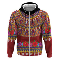 Greenland Costume Zip Hoodie Tradional Kalaallisuut Pattern