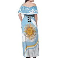 Custom Argentina Rugby Off Shoulder Maxi Dress Summer Paris 2024 - Wonder Print Shop