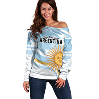 Custom Argentina Rugby Off Shoulder Sweater Summer Paris 2024 - Wonder Print Shop