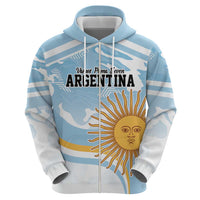 Custom Argentina Rugby Zip Hoodie Summer Paris 2024 - Wonder Print Shop