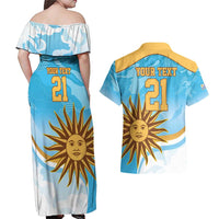 Custom Uruguay Rugby Couples Matching Off Shoulder Maxi Dress and Hawaiian Shirt Go Teros Summer Paris 2024 LT9 - Wonder Print Shop