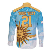 Custom Uruguay Rugby Long Sleeve Button Shirt Go Teros Summer Paris 2024 - Wonder Print Shop