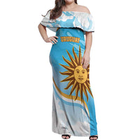 Custom Uruguay Rugby Off Shoulder Maxi Dress Go Teros Summer Paris 2024 - Wonder Print Shop