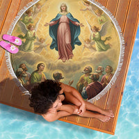 Assumption Virgin Mary to Heaven Beach Blanket Falling Asleep of the Mother of God - Wonder Print Shop