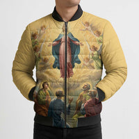 Assumption Virgin Mary to Heaven Bomber Puffer Jacket Falling Asleep of the Mother of God - Wonder Print Shop