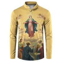 Assumption Virgin Mary to Heaven Button Sweatshirt Falling Asleep of the Mother of God - Wonder Print Shop