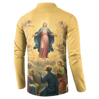 Assumption Virgin Mary to Heaven Button Sweatshirt Falling Asleep of the Mother of God - Wonder Print Shop