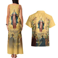 Assumption Virgin Mary to Heaven Couples Matching Tank Maxi Dress and Hawaiian Shirt Falling Asleep of the Mother of God - Wonder Print Shop