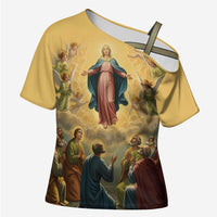 Assumption Virgin Mary to Heaven Cross Shoulder Shirt Falling Asleep of the Mother of God - Wonder Print Shop