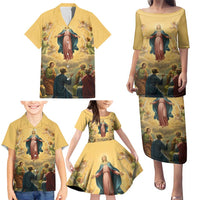 Assumption Virgin Mary to Heaven Family Matching Puletasi and Hawaiian Shirt Falling Asleep of the Mother of God - Wonder Print Shop