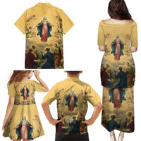 Assumption Virgin Mary to Heaven Family Matching Puletasi and Hawaiian Shirt Falling Asleep of the Mother of God - Wonder Print Shop