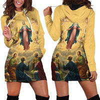 Assumption Virgin Mary to Heaven Hoodie Dress Falling Asleep of the Mother of God - Wonder Print Shop