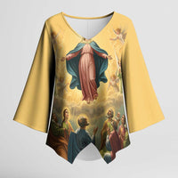 Assumption Virgin Mary to Heaven Kimono Sleeve Blouse Falling Asleep of the Mother of God - Wonder Print Shop