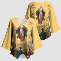 Assumption Virgin Mary to Heaven Kimono Sleeve Blouse Falling Asleep of the Mother of God - Wonder Print Shop