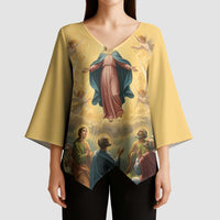 Assumption Virgin Mary to Heaven Kimono Sleeve Blouse Falling Asleep of the Mother of God - Wonder Print Shop
