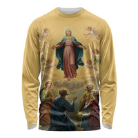 Assumption Virgin Mary to Heaven Long Sleeve Shirt Falling Asleep of the Mother of God - Wonder Print Shop
