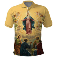 Assumption Virgin Mary to Heaven Polo Shirt Falling Asleep of the Mother of God - Wonder Print Shop