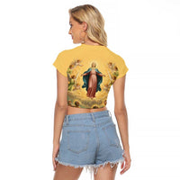 Assumption Virgin Mary to Heaven Raglan Cropped T Shirt Falling Asleep of the Mother of God - Wonder Print Shop