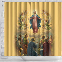 Assumption Virgin Mary to Heaven Shower Curtain Falling Asleep of the Mother of God - Wonder Print Shop