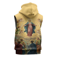 Assumption Virgin Mary to Heaven Sleeveless Zip Hoodie Falling Asleep of the Mother of God - Wonder Print Shop