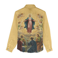 Assumption Virgin Mary to Heaven Women Casual Shirt Falling Asleep of the Mother of God - Wonder Print Shop