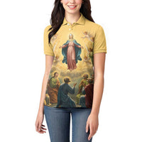 Assumption Virgin Mary to Heaven Women Polo Shirt Falling Asleep of the Mother of God - Wonder Print Shop