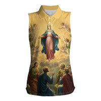 Assumption Virgin Mary to Heaven Women Sleeveless Polo Shirt Falling Asleep of the Mother of God - Wonder Print Shop
