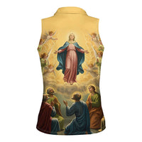 Assumption Virgin Mary to Heaven Women Sleeveless Polo Shirt Falling Asleep of the Mother of God - Wonder Print Shop