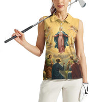 Assumption Virgin Mary to Heaven Women Sleeveless Polo Shirt Falling Asleep of the Mother of God - Wonder Print Shop