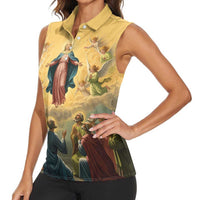Assumption Virgin Mary to Heaven Women Sleeveless Polo Shirt Falling Asleep of the Mother of God - Wonder Print Shop