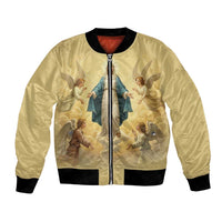 Blessed Virgin Mary Bomber Jacket Falling Asleep of the Mother of God - Wonder Print Shop